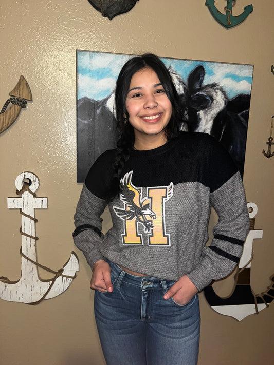 Two tone knitted sweater Sequin