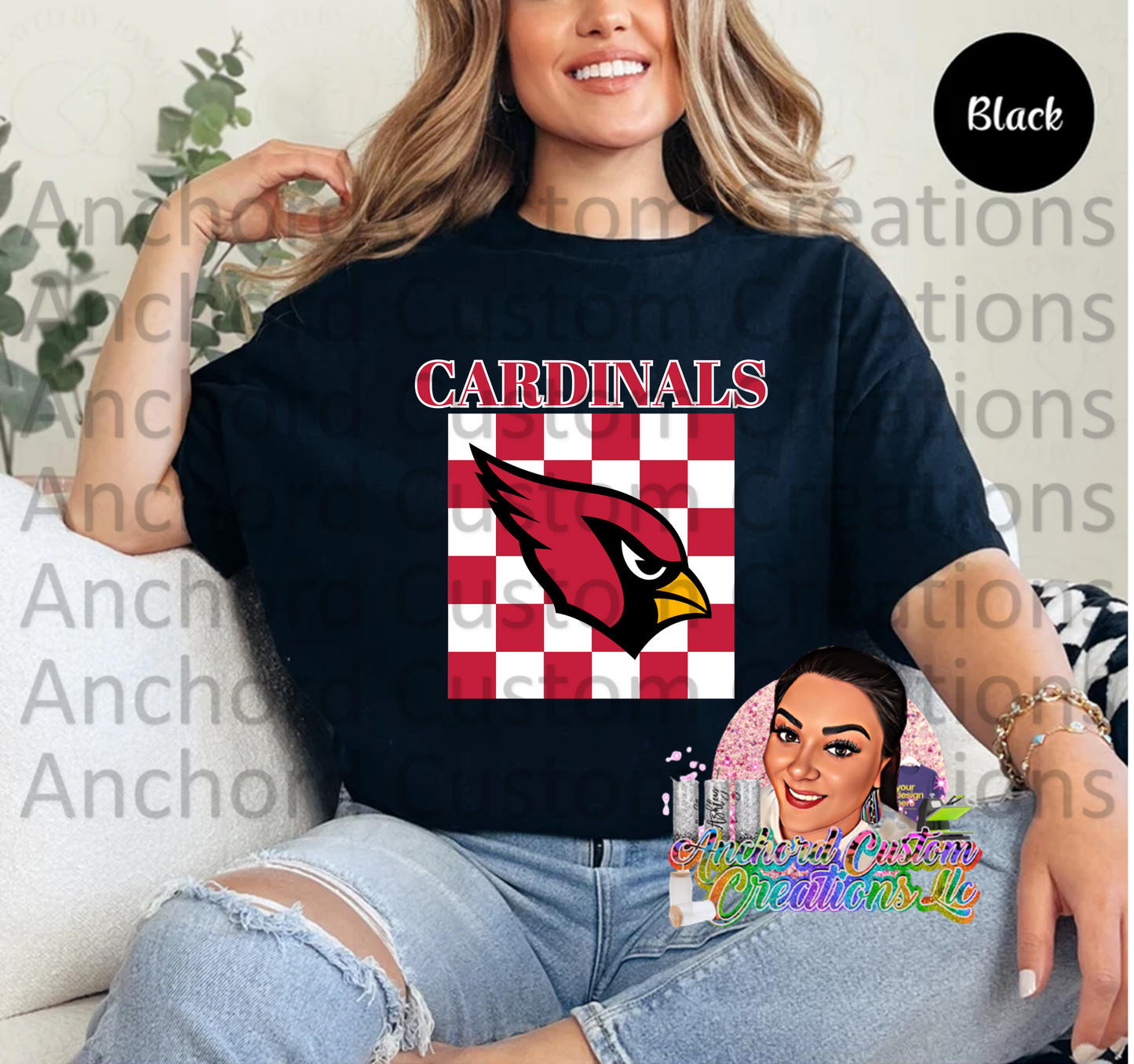 C: Cards Checker Board Red