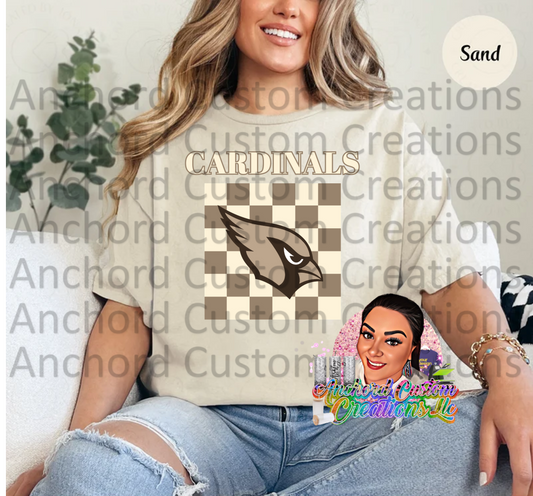 C: Cards Checkered Board Brown