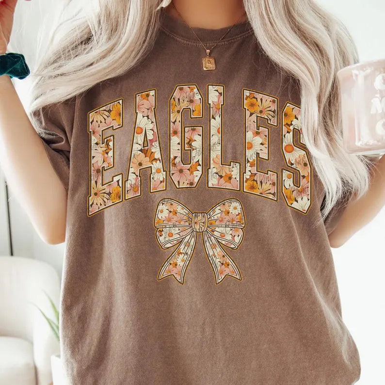 Eagles Fall Floral bow