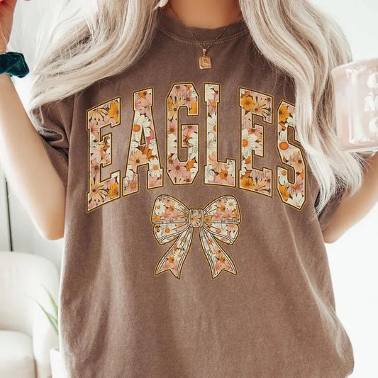 Eagles Fall Floral bow