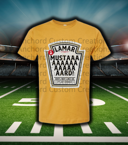 Yellow Mustarrrd label tee