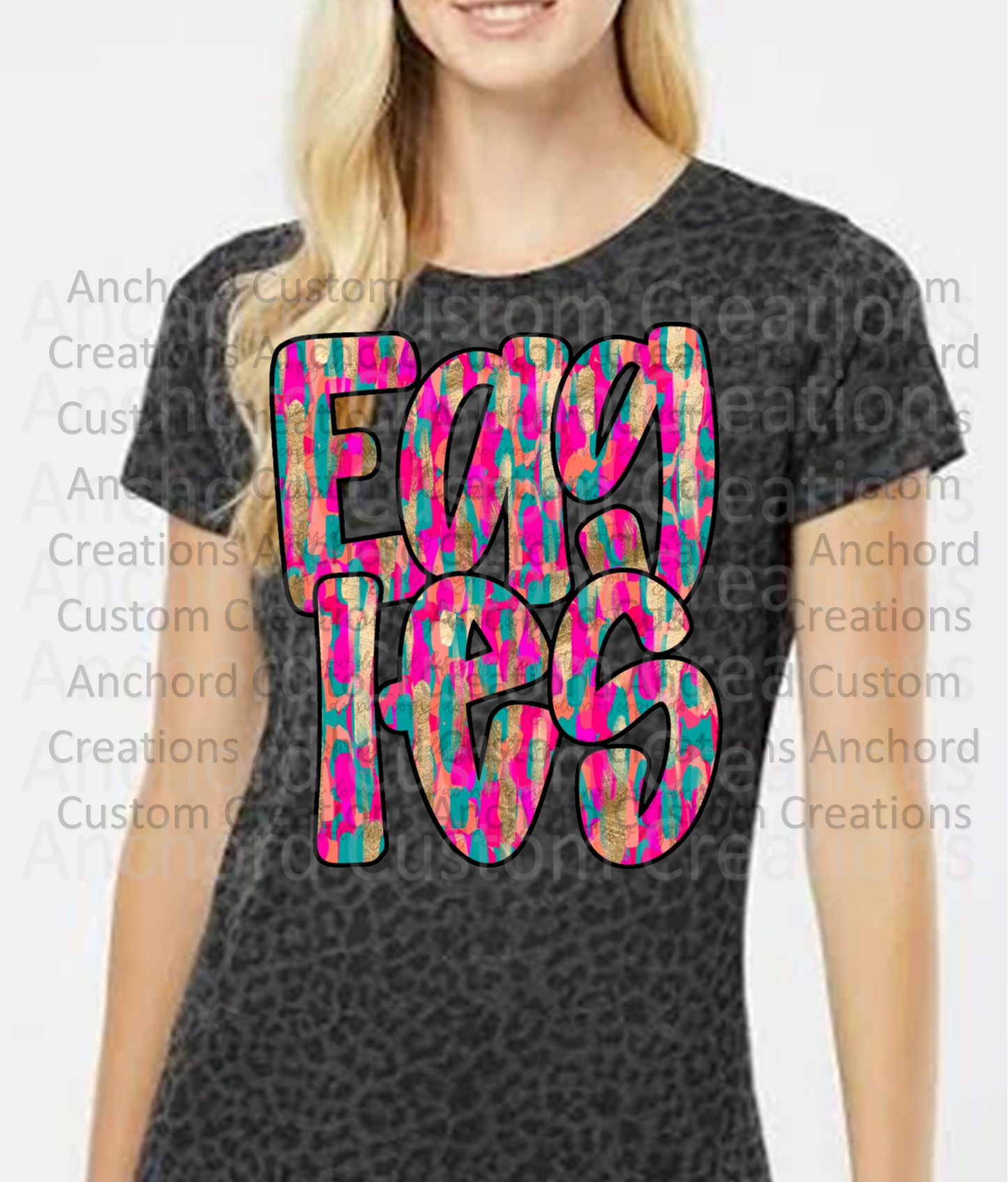 Eagles Letters Leopard tee