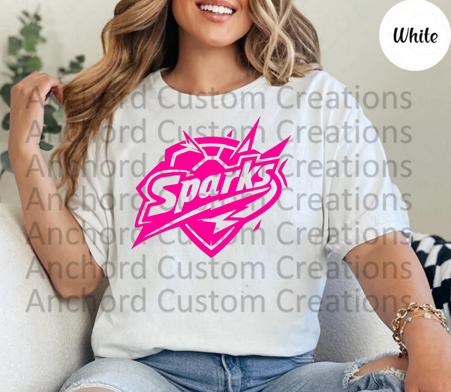 Sparks white/pink logo